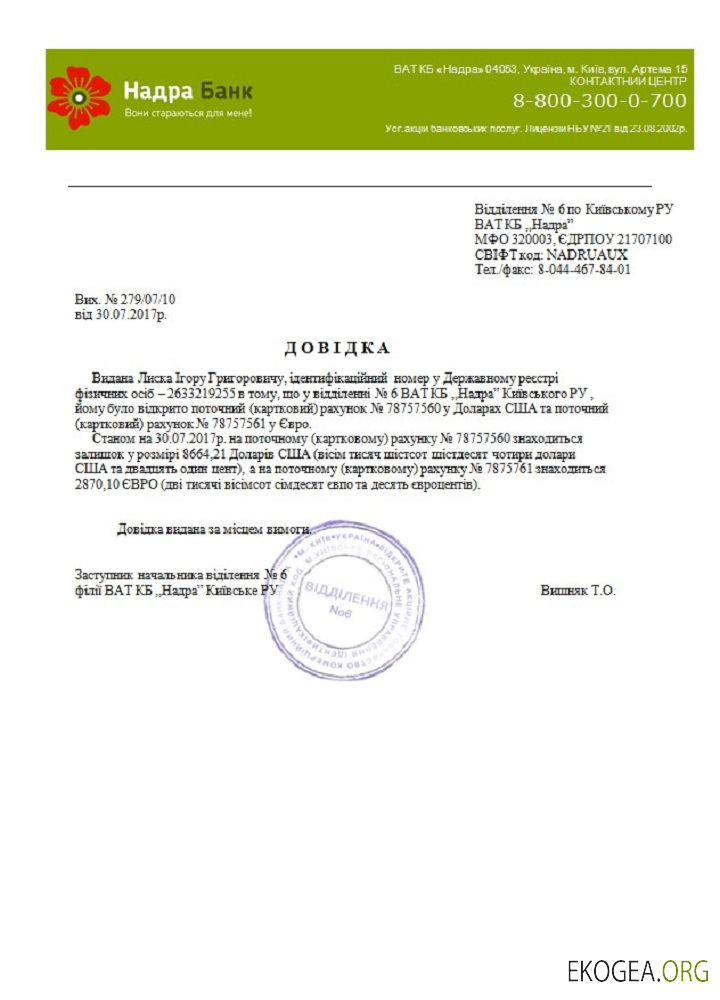 Référence de la banque ukrainienne Nadra